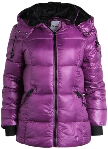 Women's Winter Jacket - Heavyweight Quilted Puffer Parka Coat - Faux Fur Lined Outerwear Jacket for 