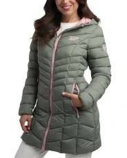 Women's Winter Jacket - Long Length Quilted Puffer Parka - Heavyweight Outerwear Coat for Women (S-XL), Sage Green, S