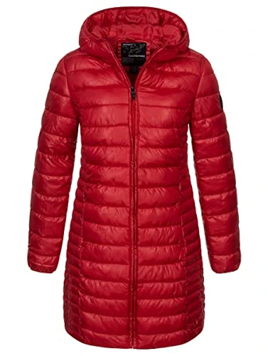 Women's Winter Jacket Quilted Parka Long Quilted Waterproof Coat Quilted Coat, red, XL