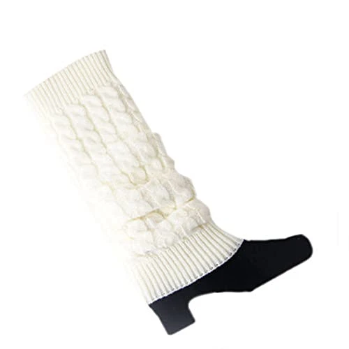 Women's Winter Knit Crochet Leg Warmers Legging 5 Colors (White)