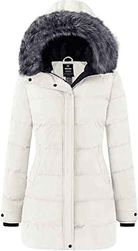 Women’s Winter Long Quilted Winter Coat Puffer Warm Thicken Parka Classic Ladies Padded Jacket wit