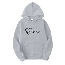 Women's Winter Long Sleeve Hoodie Casual Women's Long Sleeve Sweatshirt with Electrogram Print and Hood Hoodie Women's Oversize Hooded Pullover, gray, S Women's Winter Long Sleeve Hoodie Casual Women's Long Sleeve Sweatshirt with Electrogram Print and Hood Hoodie Women's Oversize Hooded Pullover, gray, S