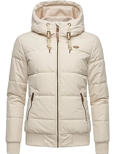 Women's Winter Quilted Jacket Waterproof (Water Column 5,000 mm) with Hood Nuggys Solid XS-6XL, beig