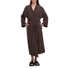 Women's Winter Soft Plus Size Dressing Gown Comfortable Unisex Dressing Gowns with Hood White Bathrobe Men Women Lightweight Short Pajamas Sauna, brown, M