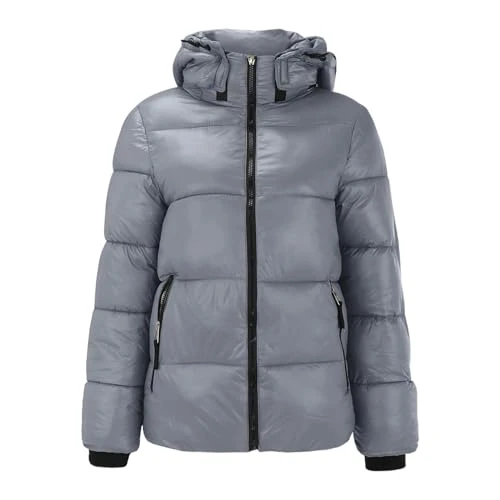 Women's Winter Thicken Down Jacket with Detachable Hood Windproof Puffer Parka Jacket Warm Down Coat