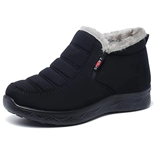 Womens Winter Warm Boots, Women's Outdoor Casual Faux Fur Lined Snow Boots Ladies Waterproof Comfort