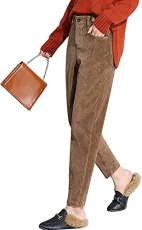 Women’s Winter Warm Fleeced Lined Trousers Elastic Waist Corduroy Harem Pants (18, Coffee) Women’s Winter Warm Fleeced Lined Trousers Elastic Waist Corduroy Harem Pants (18, Coffee)