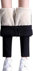 Women's Winter Warm Sherpa Lined Sweatpants Active Fleece Jogger Track Pants Trousers (UK 10, Black) Women's Winter Warm Sherpa Lined Sweatpants Active Fleece Jogger Track Pants Trousers (UK 10, Black)