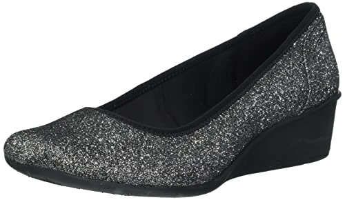 Women's Wisher Wedge Heel Pump, Pewter Stretch, 5.5 UK