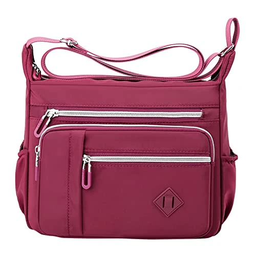 Women's with Pockets Large Sizes Women's Shoulder Handbag Spacious Multiple Pockets Women's Crossbody Purse Fashion Tote Bag Top Satchel Designer Bags Women Black, Hot Pink, One Size