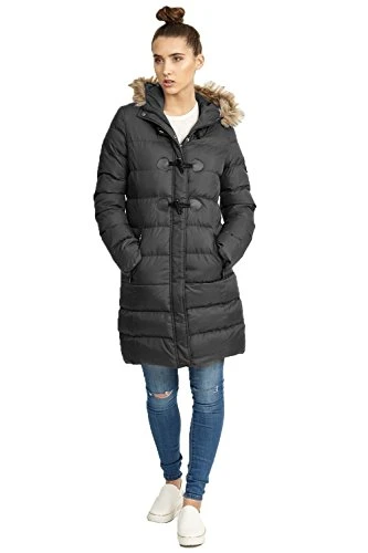 Womens Wizard Long Length Padded Coat Black - UK 10