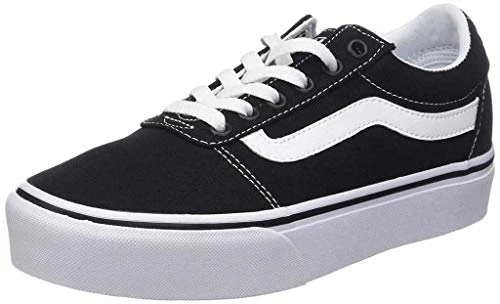 Women's Wm Ward Platform Sneaker, Black Canvas Black White 187, 5 UK