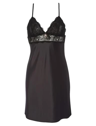 Women's  Women's Baby Doll Eternal Lace Negligee, Black, L UK