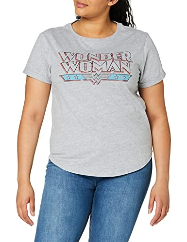 Women's Wonder Woman Retro T-Shirt, Sports Grey, 14/XL