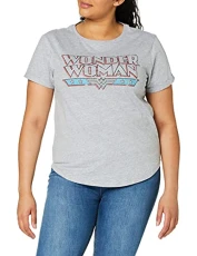 Women's Wonder Woman Retro T-Shirt, Sports Grey, 14/XL Women's Wonder Woman Retro T-Shirt, Sports Grey, 14/XL