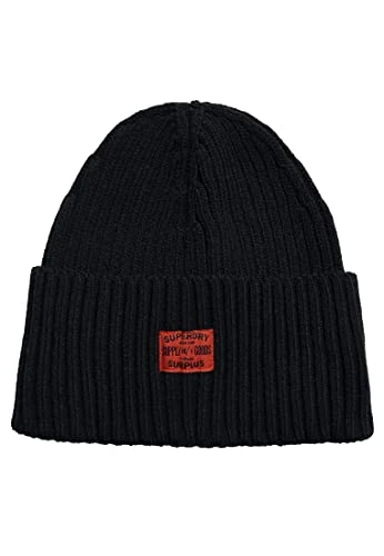 Women's Workwear Knitted Beanie Hat Beret, Black, One Size