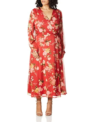 Women's Wrap Dress, Rhubarb, Small