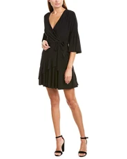 Women's Wrap Dresses, Black Jersey, 14