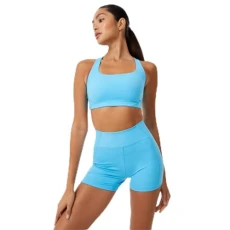 Womens x Sophie Habboo Crossback Sports Bra Aqua L