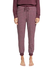 Women's Y/D Stripe Cotton Sus Single Pant Pajama Bottom, Bordeaux Red 3, UK 8