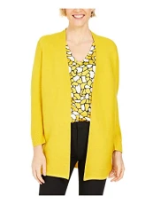 Womens Yellow Long Sleeve Open Cardigan Sweater UK Size:8