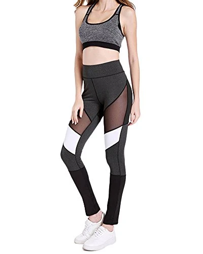 Womens Yoga Pants Hollow Design Leggings Power Stretch Gym Running Workout Tights High Waist Fitness Pants Jogging Pants Black S