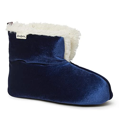 Women's Zoey Lounge Duvet Bootie Slipper, Peacoat Velour, Medium UK