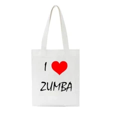 Women's Zumba Canvas Tote Bag Cute Print Reusable Cloth Cotton Bags for School Shopping Beach Grocery
