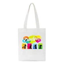Women's Zumba Canvas Tote Bag Cute Print Reusable Cloth Cotton Bags for School Shopping Beach Grocery