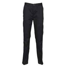 Womens/Ladies 65/35 Flat Fronted Slim Fit Chino Work Trousers (Small x Long) (Black) Womens/Ladies 65/35 Flat Fronted Slim Fit Chino Work Trousers (Small x Long) (Black)