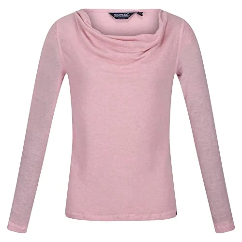 Womens/Ladies Frayda Lightweight Wool Cowl Neck Longsleeve Top, Powder Pink, 10