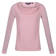 Womens/Ladies Frayda Lightweight Wool Cowl Neck Longsleeve Top, Powder Pink, 10