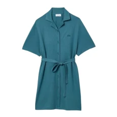 Womens/Ladies Linen Blend Belted Shirt Dress (8 UK) (Green)