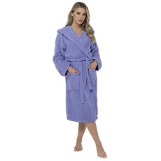 Womens/Ladies Pure Cotton Bathrobe (16-18 UK) (Lilac)