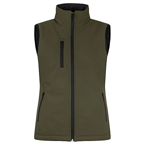 Womens/Ladies Softshell Panels Gilet (M) (Fog Green)