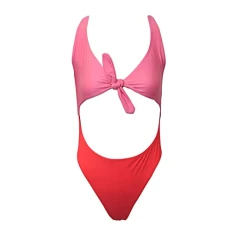 Womens/Ladies Two Tone Swim Suit (S) (Red/Pink) Womens/Ladies Two Tone Swim Suit (S) (Red/Pink)