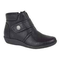 Womens/Ladies Wide Fit Ankle Boots (4 UK) (Black)