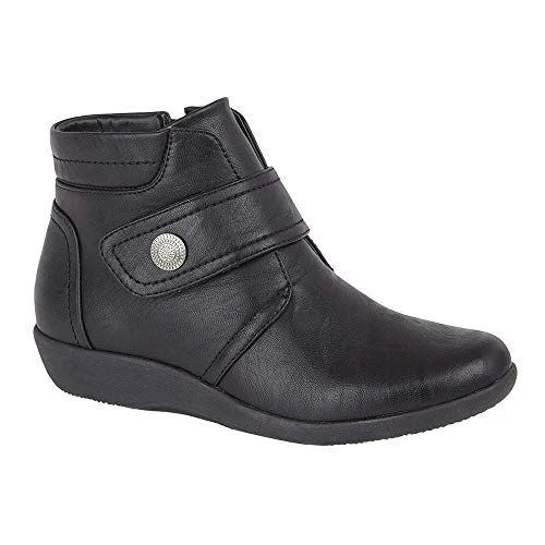 Womens/Ladies Wide Fit Ankle Boots (4 UK) (Black)