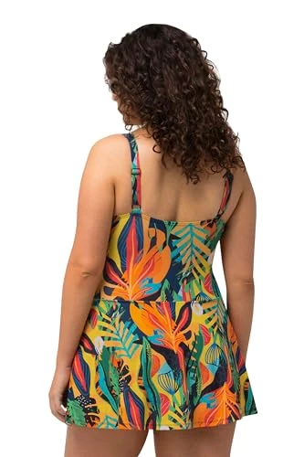 Womenswear Plus Size Curvy Oversize Jungle Print Wrap Look Swim Dress Light Orange 22 826214666-48