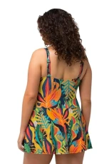 Womenswear Plus Size Curvy Oversize Jungle Print Wrap Look Swim Dress Light Orange 22 826214666-48 Womenswear Plus Size Curvy Oversize Jungle Print Wrap Look Swim Dress Light Orange 22 826214666-48