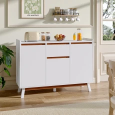 Wooden Storage Sideboard with Drawer - White