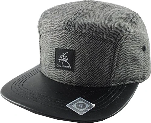 Wool 5 Panel Cap One Size Adjustable (Grey)