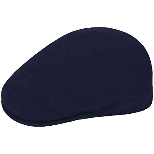 Wool 504 Flat Cap, Blue (Dark Blue), Large