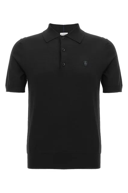 Wool polo shirt - Black