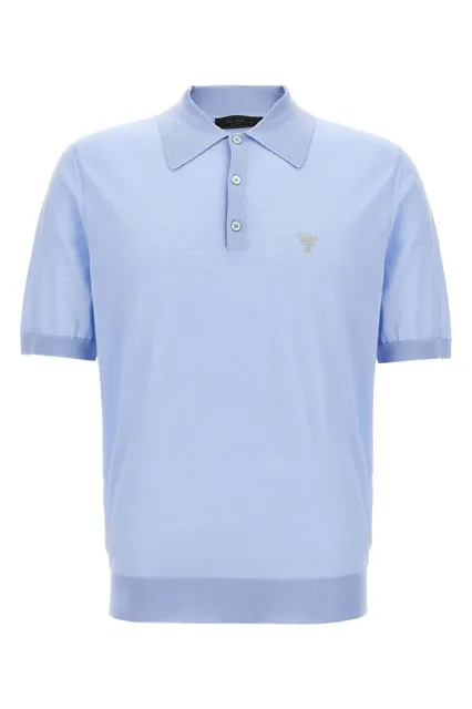 Wool polo shirt - Light Blue