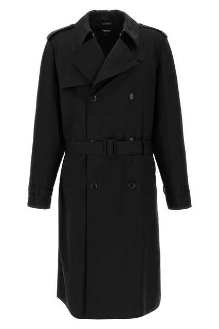 Wool trench coat Black Size