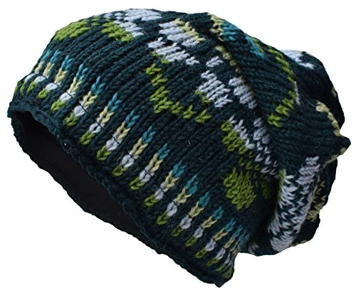 Woolen Fleece Lined Skullies Oversized Beanie Hats H