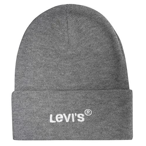 Wordmark Beanie Hat, Regular Grey, One Size