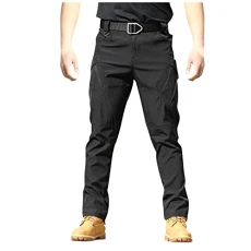 Work Cargo Trousers for Men UK Multi Pockets Workwear Combat Cargo Pants Casual Straight Leg Loose W