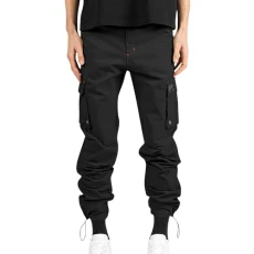 Work Cargo Trousers for Men UK Multi Pockets Workwear Combat Cargo Pants Casual Straight Leg Loose Work Utility Safety Trousers Joggers Hiking Walking Motorbike Golf Trousers (A19 Black,XXL)
